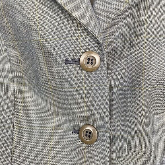 Grand Prix Equestrian Hunt Show Coat Women Sz 14T (Fits like 8) Olive Plaid Wool - Picture 6 of 12